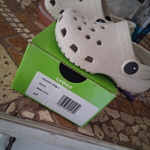 CROCS Kids Classic Slippers - Cream